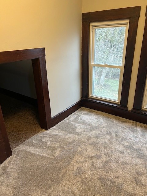 unfurnished room with plenty of natural light and carpet floors