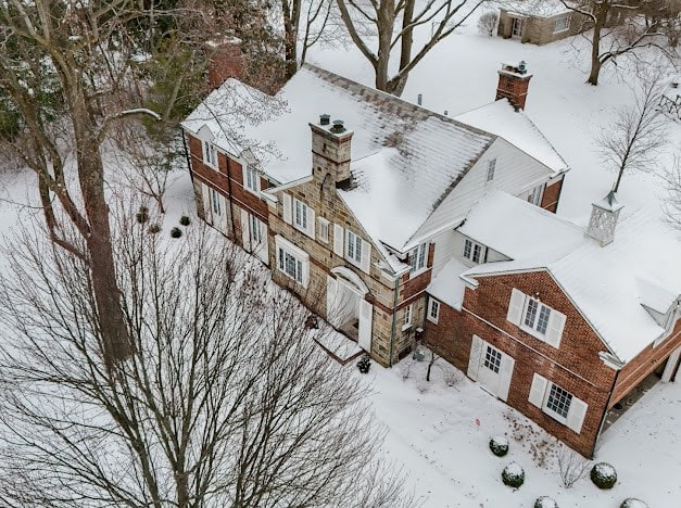 view of snowy aerial view