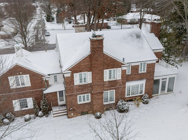 view of snowy aerial view