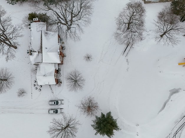 view of snowy aerial view