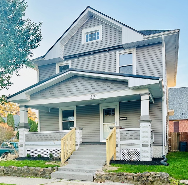 view of front of property with covered porch