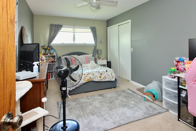1320 Oakridge Rd, Bucyrus, OH 44820 - bedroom featuring carpet, a closet, and ceiling fan