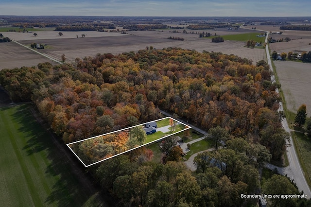 bird's eye view featuring a rural view