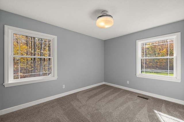 view of carpeted spare room