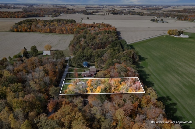 drone / aerial view featuring a rural view