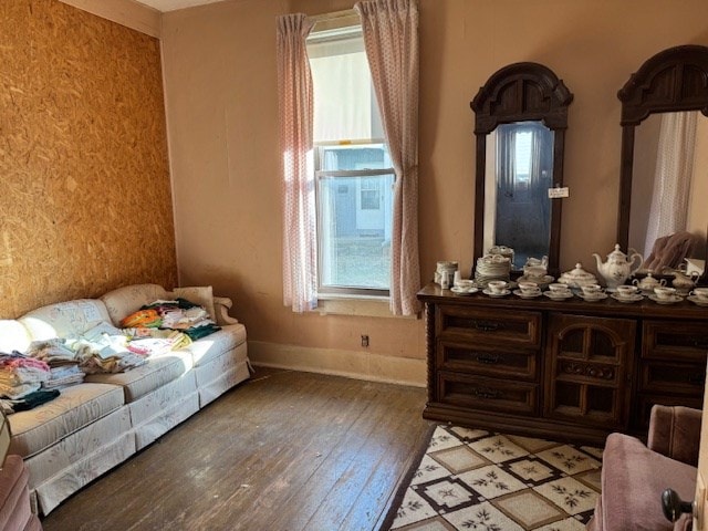 living area featuring hardwood / wood-style flooring