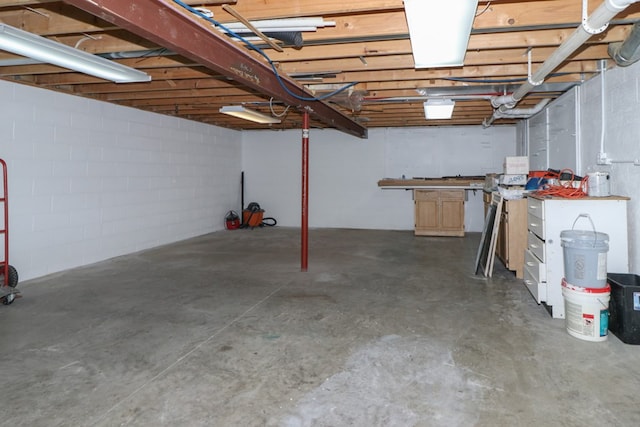 view of unfinished below grade area