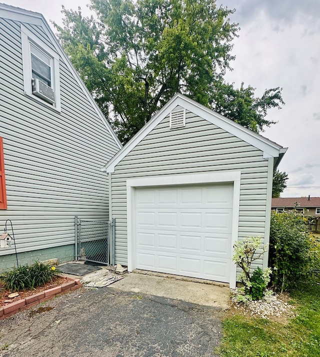 garage with cooling unit