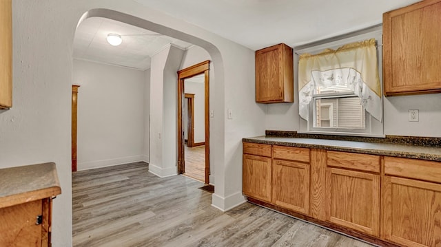 kitchen featuring light wood-type flooring