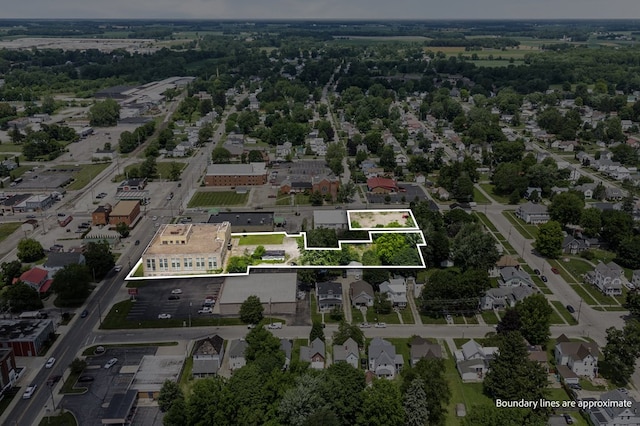 19 Mansfield Ave, Shelby, OH 44875 - aerial view of property and surrounding area with property boundaries highlighted