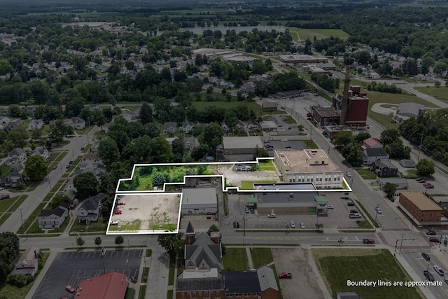 19 Mansfield Ave, Shelby, OH 44875 - aerial overview of property's location featuring property boundaries highlighted