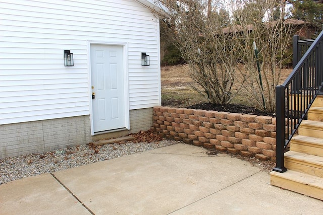 view of patio with stairway
