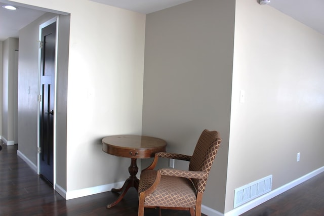 interior space with visible vents, recessed lighting, baseboards, and wood finished floors