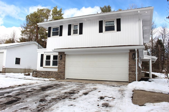 view of property featuring a garage