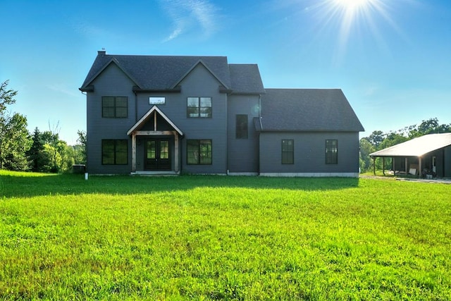 1360 Lexington Ontario Rd, Mansfield, OH 44904 - back of property featuring a yard and a chimney