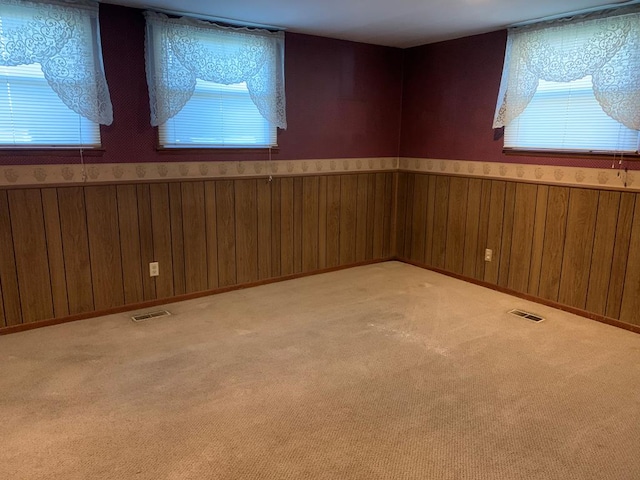 1149 Robinhood Dr, Bucyrus, OH 44820 - carpeted spare room with wood walls and a wainscoted wall