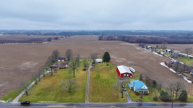 aerial view with a rural view