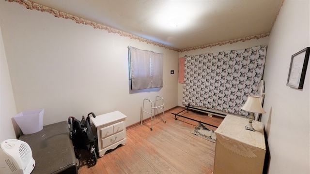 interior space with light hardwood / wood-style flooring