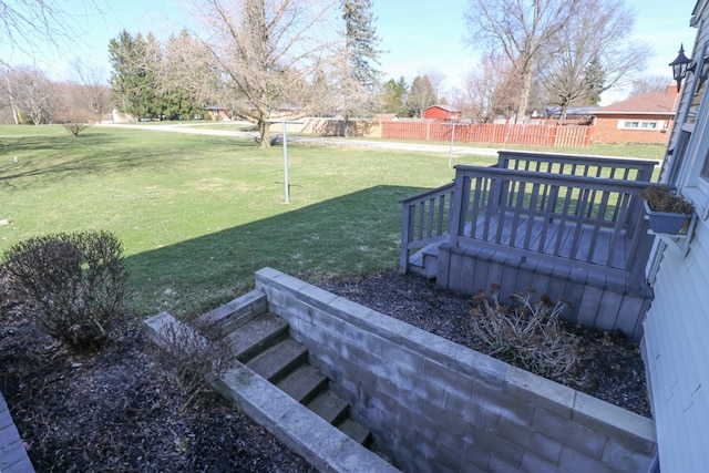 view of yard with fence