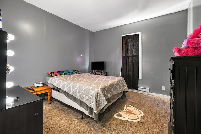 carpeted bedroom with baseboards