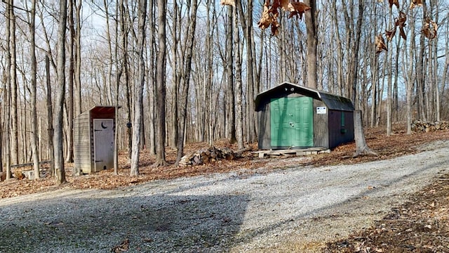 view of shed