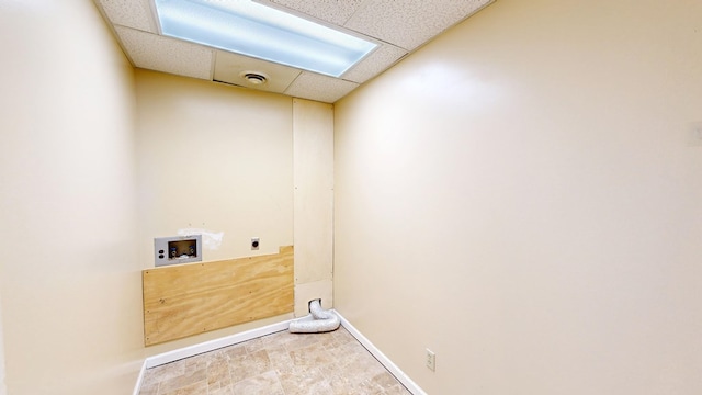 washroom with electric dryer hookup, laundry area, baseboards, visible vents, and hookup for a washing machine