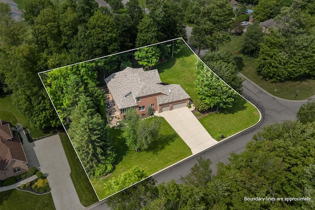 2313 Woodland Park Dr, Ontario, OH 44903 - aerial view of property and surrounding area featuring property boundaries highlighted