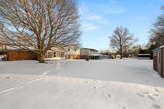 view of snowy yard