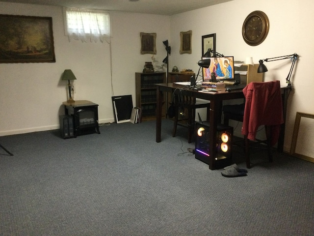 1009 Twp Rd Unit 2156, Ashland, OH 44805 - carpeted office space with a wood stove and baseboards
