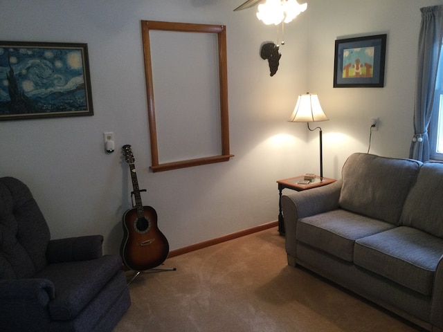 1009 Twp Rd Unit 2156, Ashland, OH 44805 - sitting room featuring carpet, baseboards, and ceiling fan