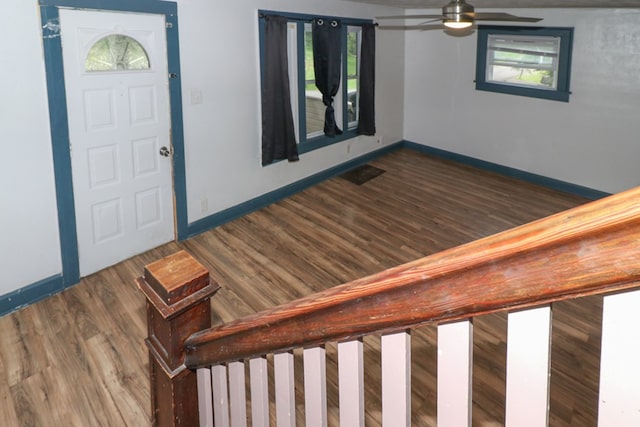 460 W Dickson, Mansfield, OH 44903 - entryway with plenty of natural light, wood finished floors, and a ceiling fan