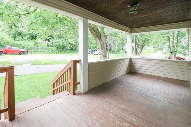 460 W Dickson, Mansfield, OH 44903 - wooden porch with a yard