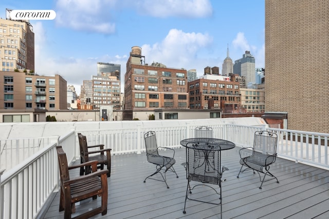 deck with a city view