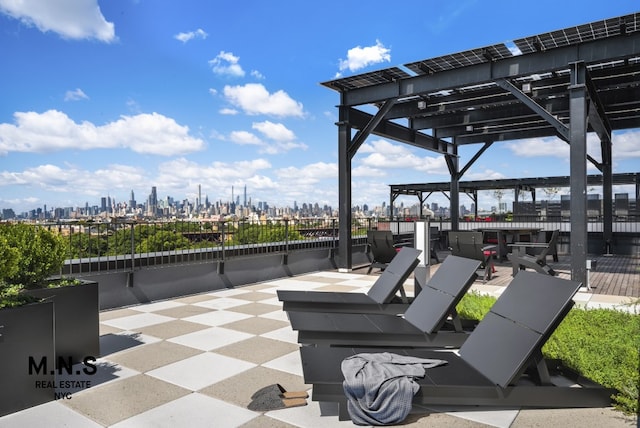 view of patio featuring a view of city