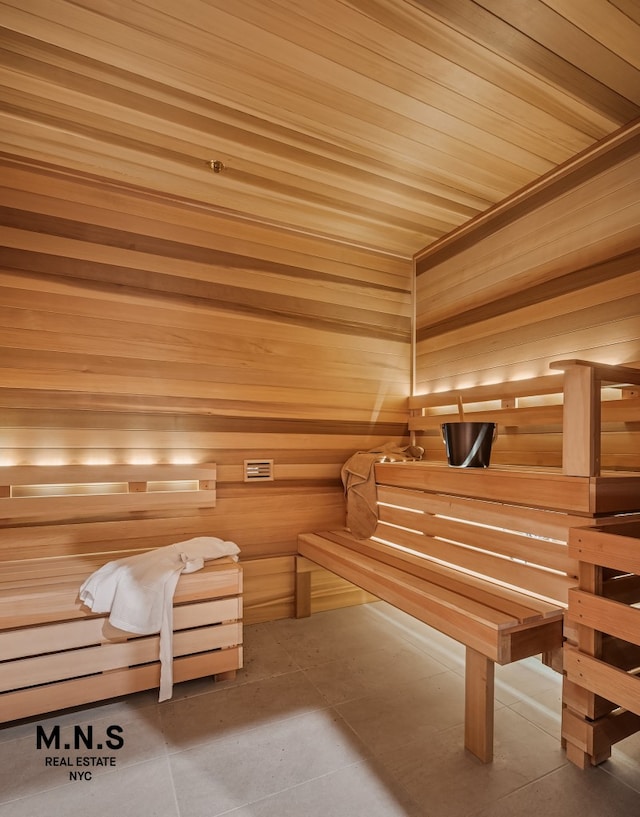 view of sauna / steam room featuring tile patterned flooring