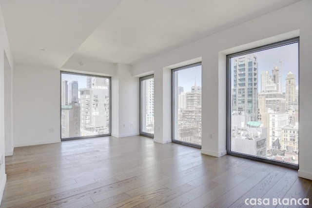 unfurnished room featuring light hardwood / wood-style floors