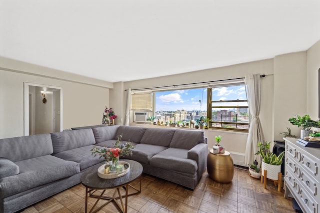 living area featuring cooling unit