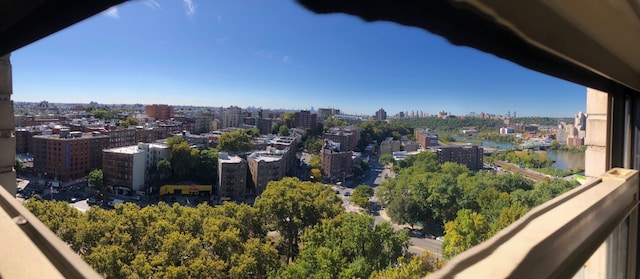 balcony with a city view