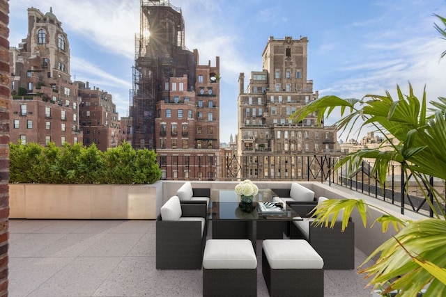 view of patio featuring an outdoor living space