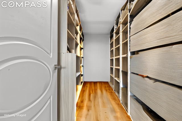 spacious closet with wood-type flooring