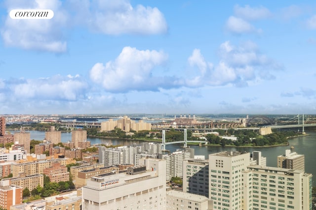 property's view of city with a water view