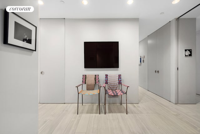 101 Warren St Unit 2620, New York City, NY 10007 - living area featuring recessed lighting and light wood finished floors