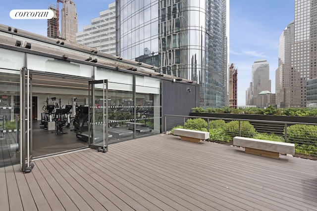 101 Warren St Unit 2620, New York City, NY 10007 - deck featuring a skyline view