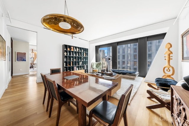 dining area featuring light hardwood / wood-style flooring