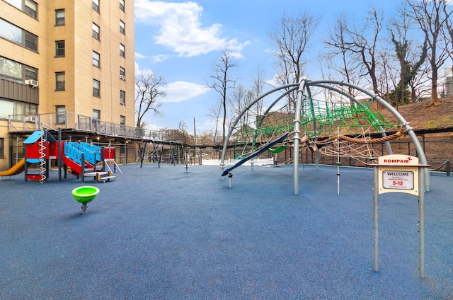 view of community jungle gym