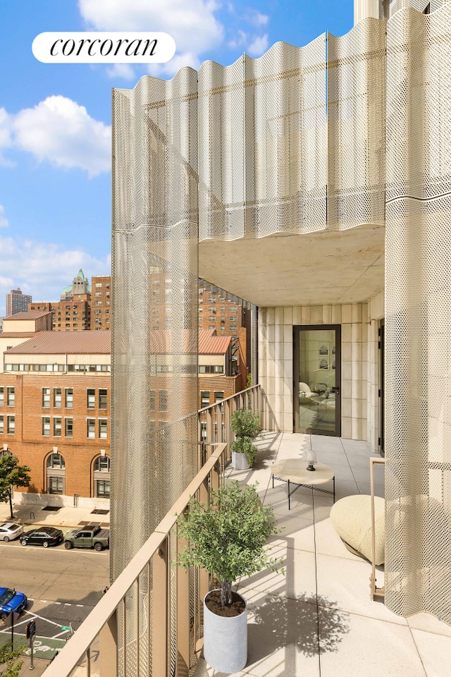 balcony with a view of city