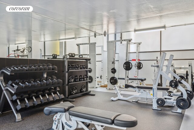 exercise room with visible vents