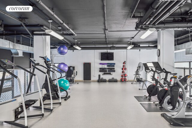 exercise room with visible vents