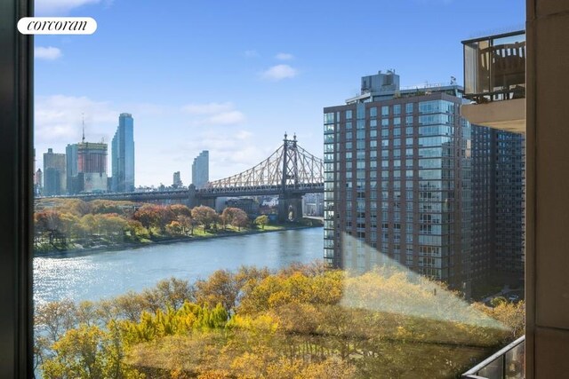 property view of water featuring a view of city