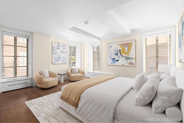 bedroom featuring dark wood-type flooring